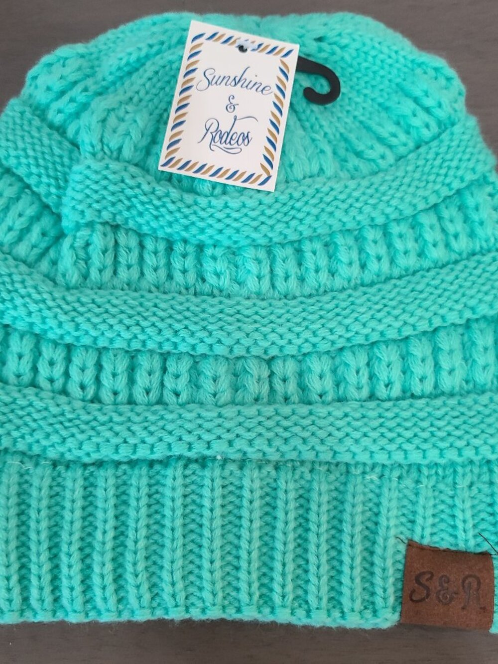 Sunshine Rodeos Mint Knitted Hat
